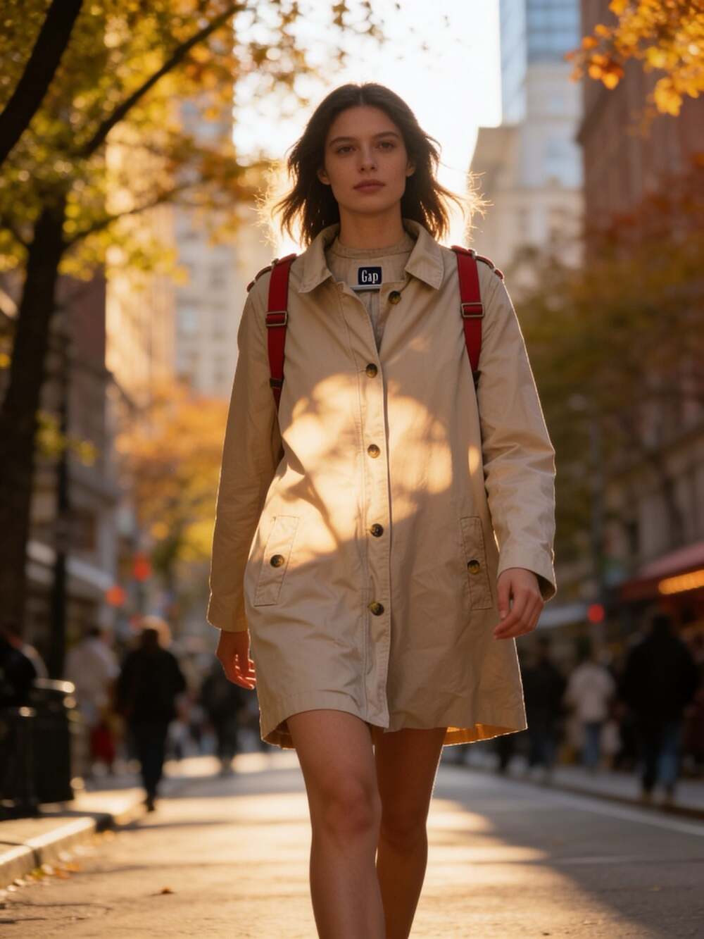 Gap Tan Beige Button Up Trench Coat Jacket 2XL